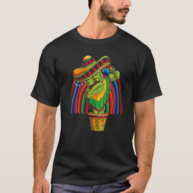 Dab Cactus Cinco De Mayo Mexican Fiesta Boy Kids M T Shirt (Framsida)