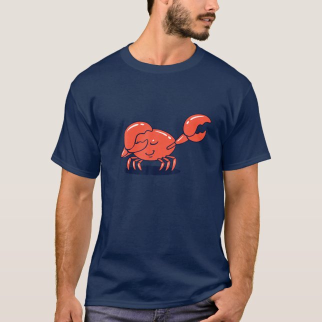 Dab Crab - Dabbing Crab Tecknad Funny T Shirt (Framsida)