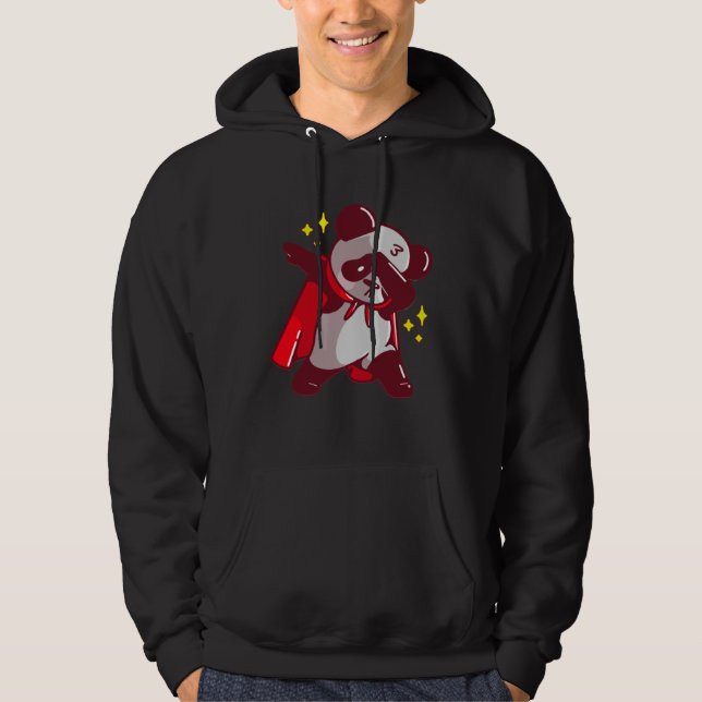 Dab Dabbing Move Panda Bear with Cape Dance Dabbin Hoodie (Framsida)