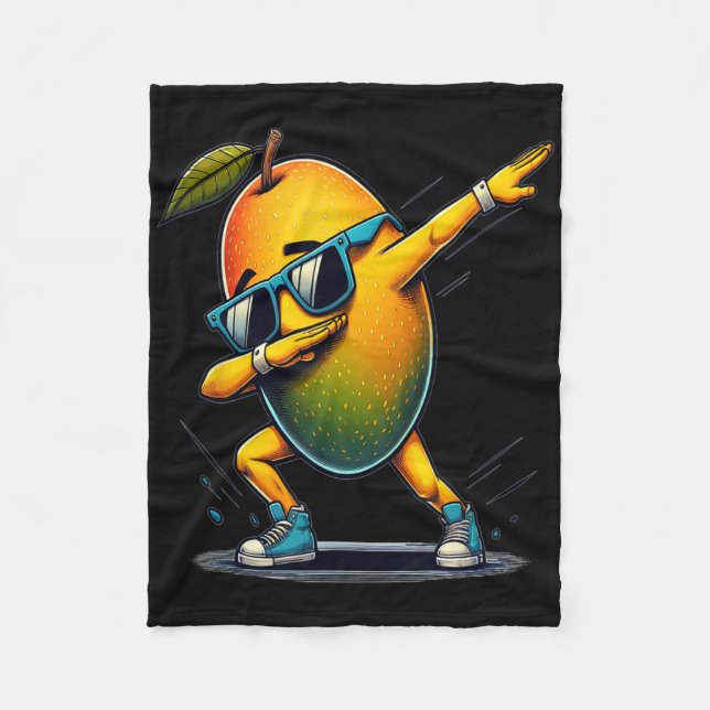 Dab Dance Mango Funny Dancing Dabbing Fruit Fleecefilt (Framsidan)