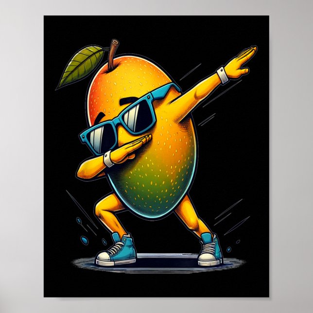 Dab Dance Mango Funny Dancing Dabbing Fruit Poster (Framsidan)