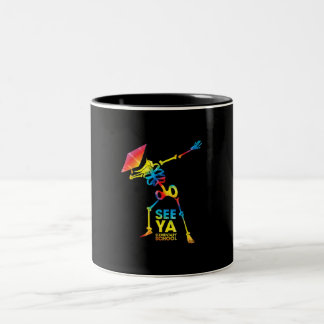 Dab Dance Skeleton Tie Dye Dabbing Student Skull Två-Tonad Mugg