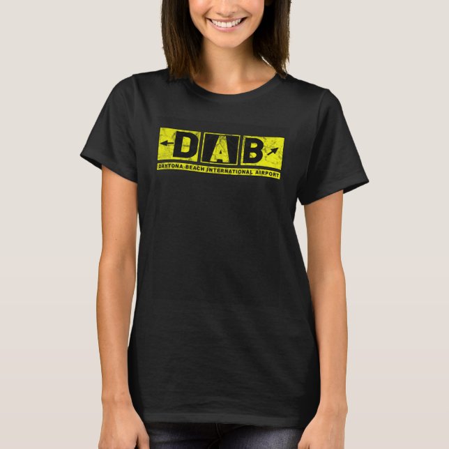 DAB Daytona Beach Int l Airport Taxiway Sign Pilot T Shirt (Framsida)