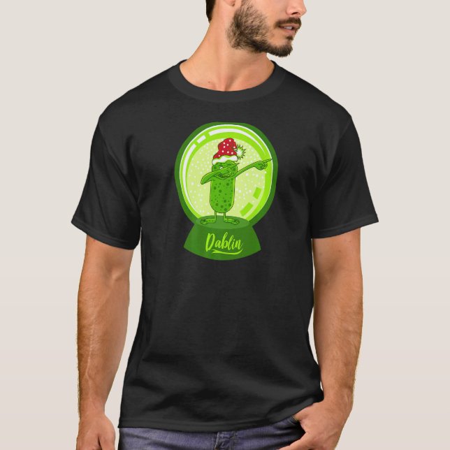 Dab Elf Goblin Snowball Snow Globe Dabbing Christm T Shirt (Framsida)