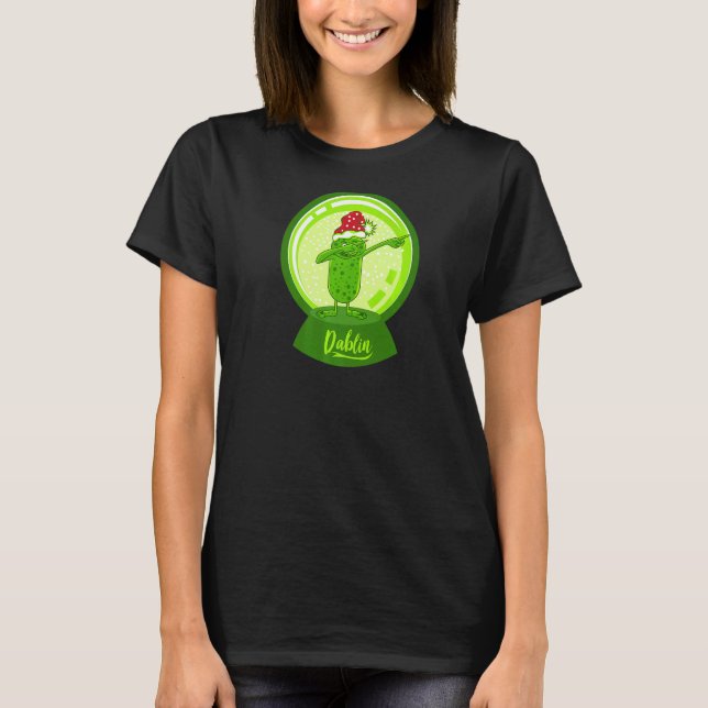 Dab Elf Goblin Snowball Snow Globe Dabbing Christm T Shirt (Framsida)