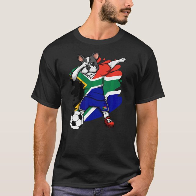 Dab Fransk Bulldog South Afrika Ocer Fläkt Jersey T Shirt (Framsida)