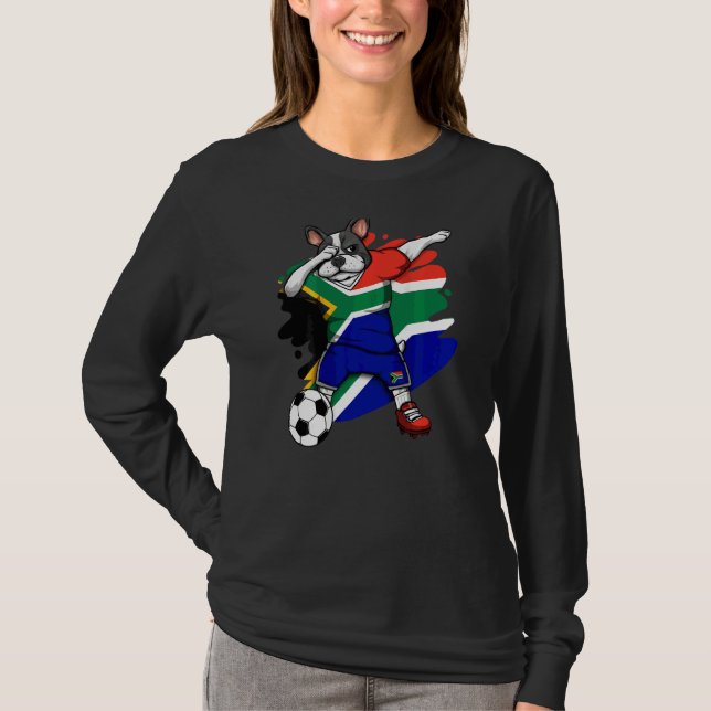 Dab Fransk Bulldog South Afrika Ocer Fläkt Jersey T Shirt (Framsida)