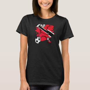 Dab Fransk Bulldog Trinidad och Tobago Soccer Fläk T Shirt