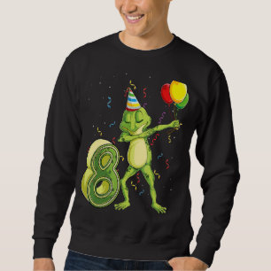 Dab Frog 8:e födelsedag Åtta 8 år gamla dagbarn Lång Ärmad Tröja