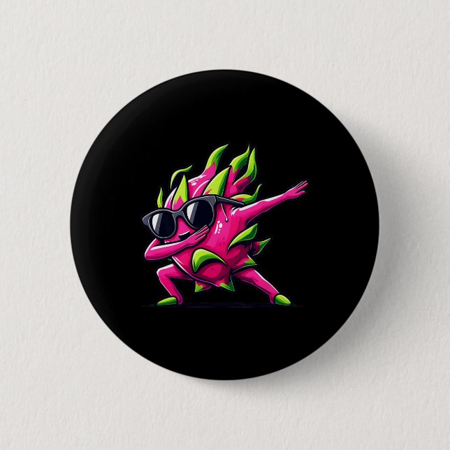 Dab Fruit Dancing Dabbing Dragon Fruit Meme Knapp (Framsida)