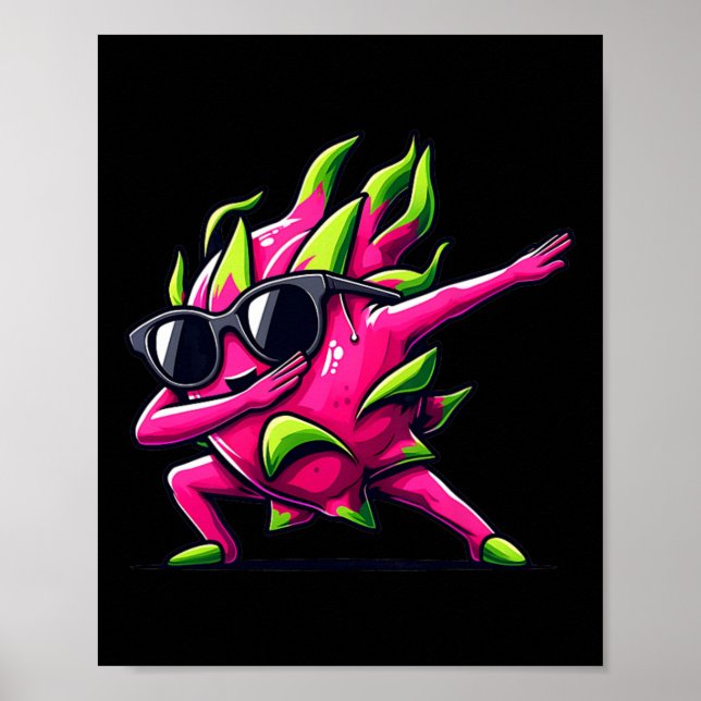 Dab Fruit Dancing Dabbing Dragon Fruit Meme Poster (Framsidan)