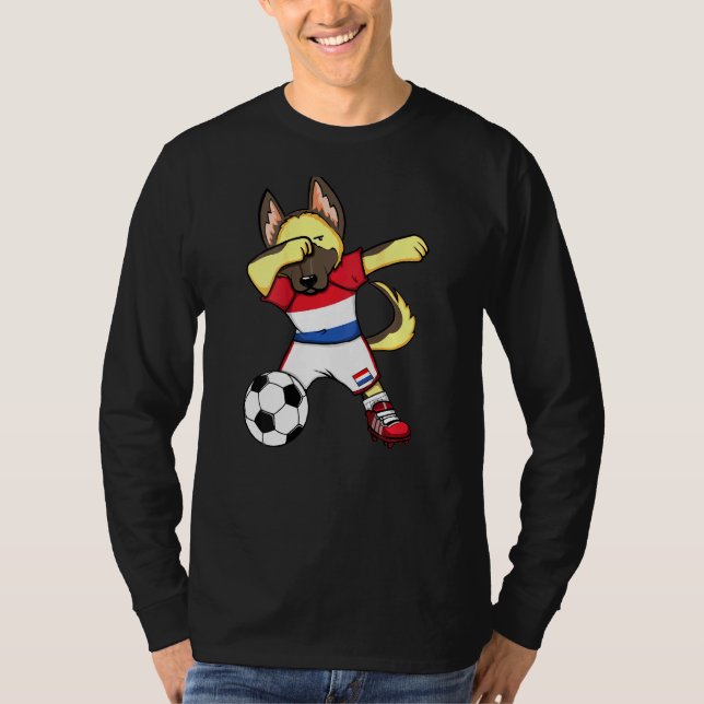 Dab German Shepherd Netherlands Soccer Fläkt Jerse T Shirt (Framsida)