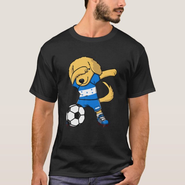 Dab Golden Retriever Honduras Soccer Fläkt Jersey  T Shirt (Framsida)