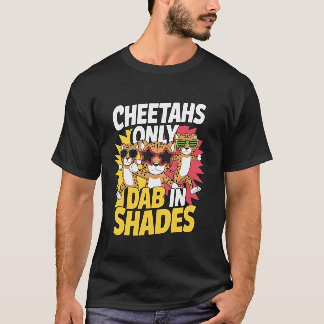 Dab I Skuggor Gepard Coola Glasögon Djur Kul T Shirt (Framsida)