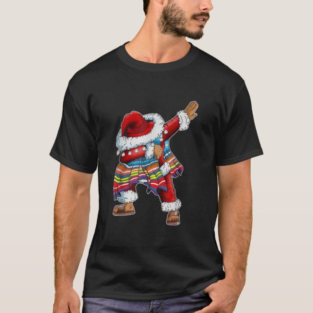 Dab Jultomten med mexikanska Poncho Dabbas T Shirt (Framsida)