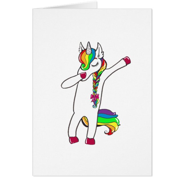 Dab licorne hälsningskort (Framsidan)
