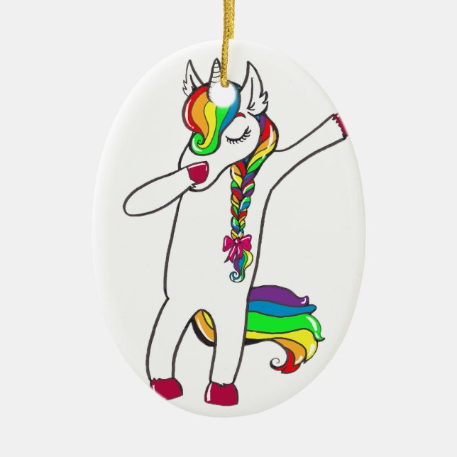 Dab licorne julgransprydnad keramik (Framsidan)