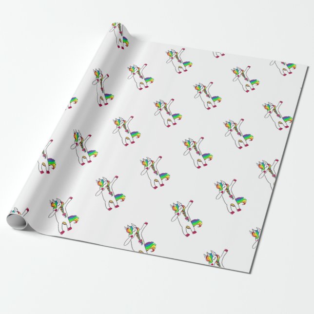 Dab licorne presentpapper (Utrullad)