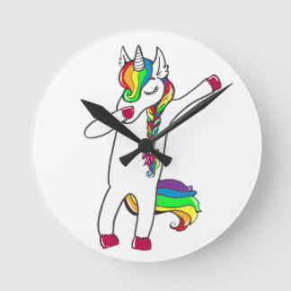 Dab licorne rund klocka