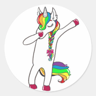 Dab licorne runt klistermärke