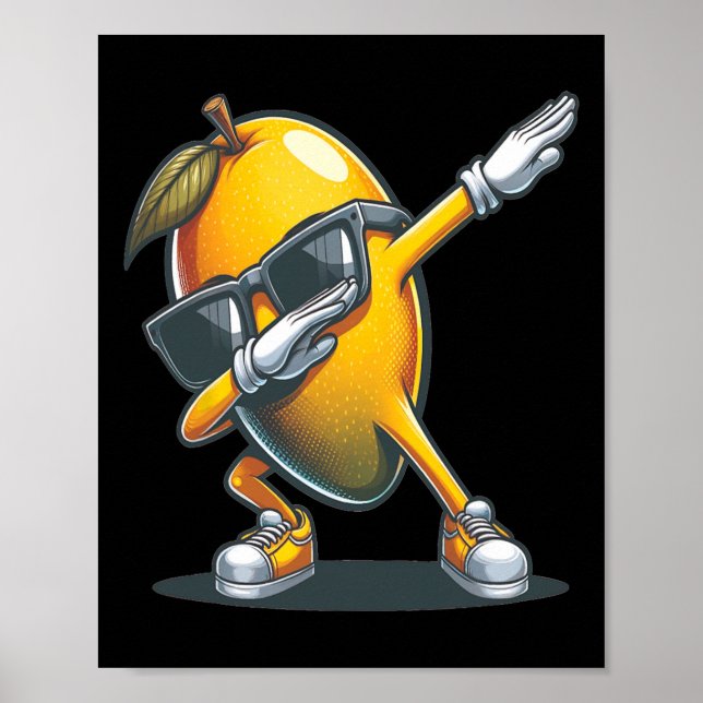 Dab Mango Dancing Dabbing Mango Fruit with Sungles Poster (Framsidan)