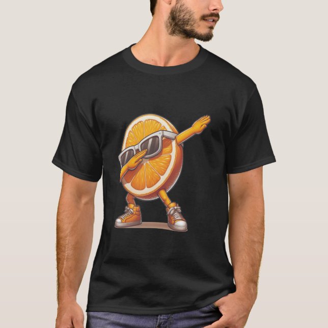 Dab Orange Segce Dancing Dabbing Orange Fruit T Shirt (Framsida)