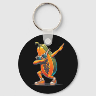 Dab Papaya Dancing Dabbing Papaya Fruit with Sungl Nyckelring