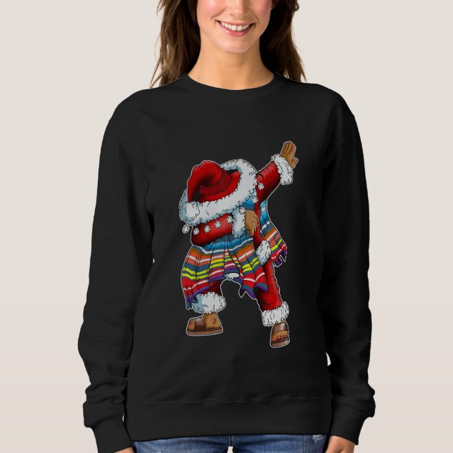 Dab Santa Claus With Mexican Poncho Is Dabbing T Shirt (Framsida)