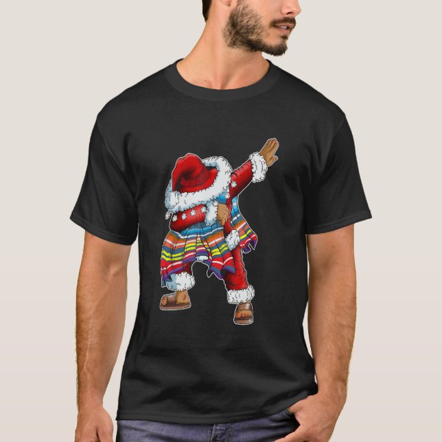 Dab Santa Claus With Mexican Poncho Is Dabbing T Shirt (Framsida)