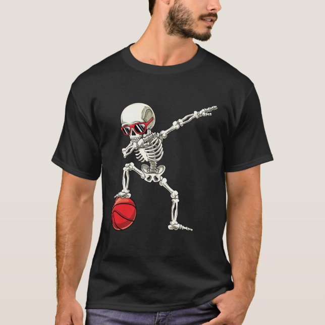 Dab Skeleton  Dabbing Skeleton Basketball Boy Hall T Shirt (Framsida)
