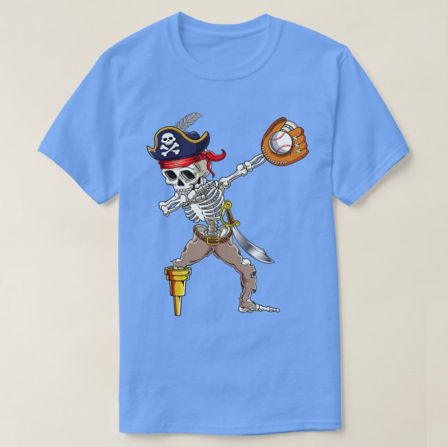 Dab Skeleton Dabbing Skeleton Pirat Baseball T Shirt (Design framsida)