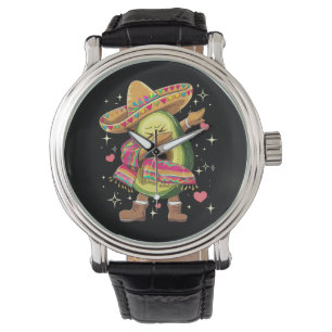 Dabba Avokado Cinco De Mayo Rolig Mexikansk Poncho Armbandsur