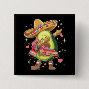 Dabba Avokado Cinco De Mayo Rolig Mexikansk Poncho Knapp