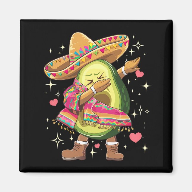 Dabba Avokado Cinco De Mayo Rolig Mexikansk Poncho Magnet (Framsidan)
