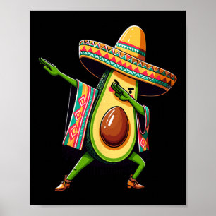 Dabba Avokado Mexikansk Poncho Cinco De Mayo Poster