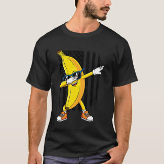 Dabba banan Retro amerikansk flagga Bananälskare B T Shirt