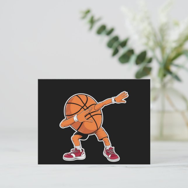 Dabba basketboll rolig sport spelare  vykort (Stående Fram)