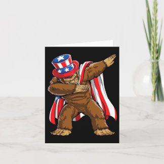 Dabba Bigfoot 4:e Juli Sasquatch Amerikansk Flagga Kort
