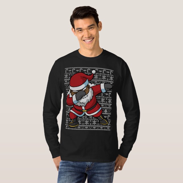 Dabba Black Santa Dab Ugly julsötare Tee Shirt (Hel framsida)