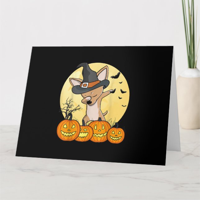 Dabba Chihuahua Dab-dans Rolig hund Halloween Kort (Framsida)