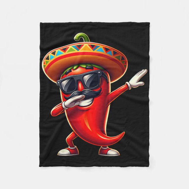 Dabba Chili Cinco De Mayo Mexikansk Mat För Män W Fleecefilt (Framsidan)