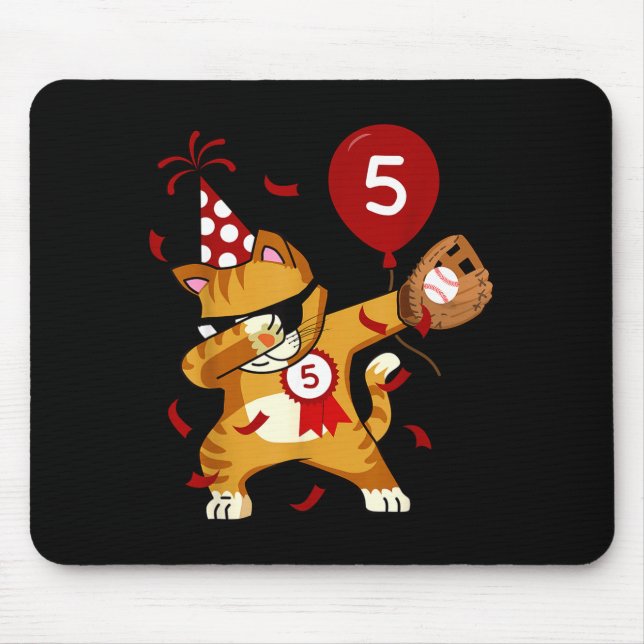 Dabba Cool Cat Baseboll 5-årsdag  Musmatta (Framsidan)