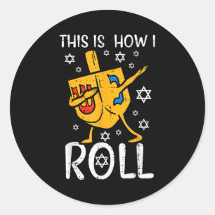 Dabba Dreidel ful Hanukkah rolig Chanukah män W Runt Klistermärke