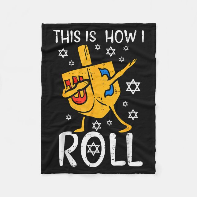 Dabba Dreidel Fula Hanukkah Roliga Chanukah Män W Fleecefilt (Framsidan)