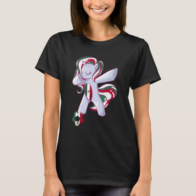 Dabba enhörning Mexiko Flagga Mexikansk Flagga Mex T Shirt (Framsida)