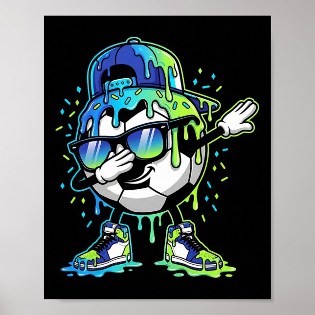 Dabba Glass Strössel Fotboll Dropp Pojkar Barn  Poster (Framsidan)