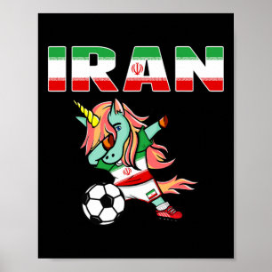 Dabba grön enhörning Iran fotbollsfans tröja Iran Poster
