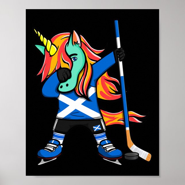Dabba grön enhörning Skottland ishockeyfans Jer Poster (Framsidan)