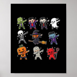 Dabba Halloween pojkar skelett Zombie läskig pumpa Poster
