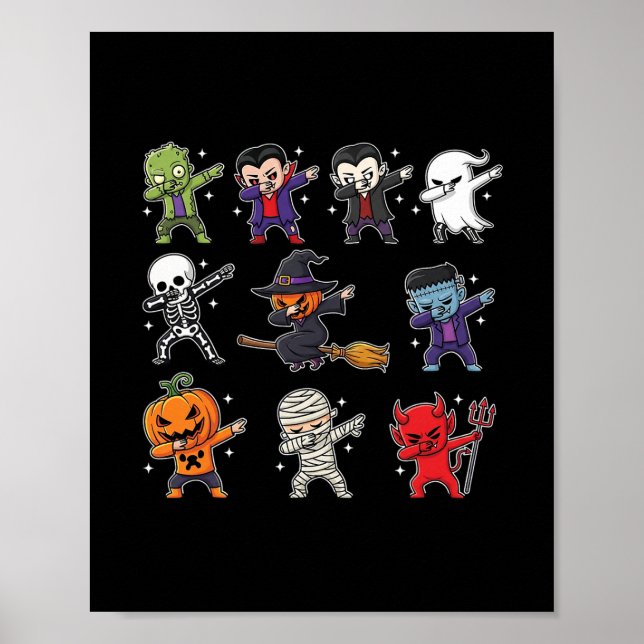 Dabba Halloween pojkar skelett Zombie läskig pumpa Poster (Framsidan)